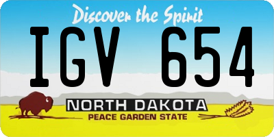 ND license plate IGV654
