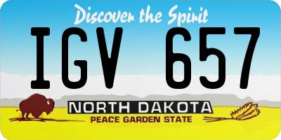 ND license plate IGV657