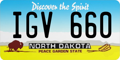 ND license plate IGV660