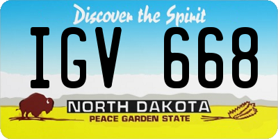 ND license plate IGV668