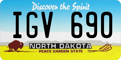 ND license plate IGV690