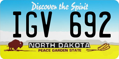 ND license plate IGV692