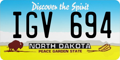 ND license plate IGV694