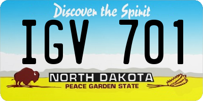 ND license plate IGV701