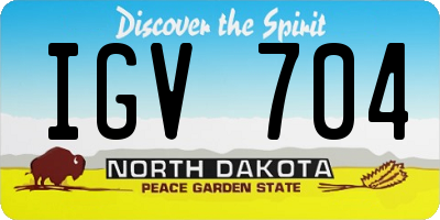 ND license plate IGV704