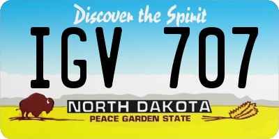 ND license plate IGV707