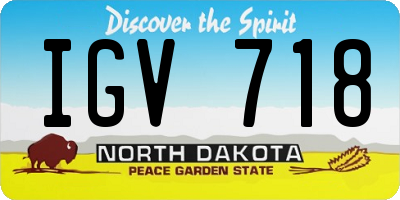 ND license plate IGV718