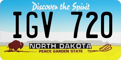 ND license plate IGV720