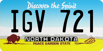 ND license plate IGV721