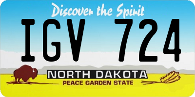 ND license plate IGV724