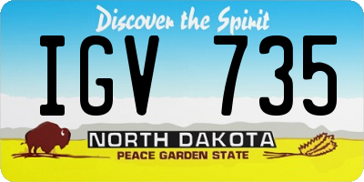 ND license plate IGV735