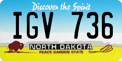 ND license plate IGV736