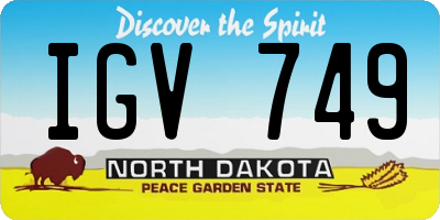 ND license plate IGV749