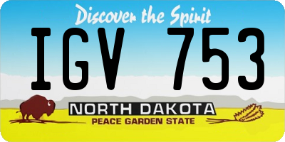 ND license plate IGV753