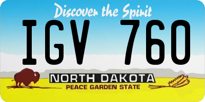 ND license plate IGV760