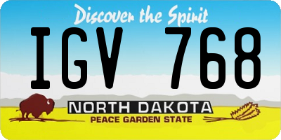 ND license plate IGV768