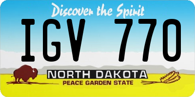 ND license plate IGV770