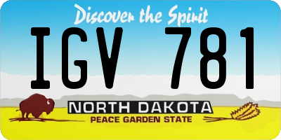 ND license plate IGV781