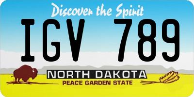 ND license plate IGV789