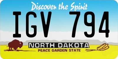 ND license plate IGV794