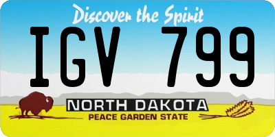 ND license plate IGV799