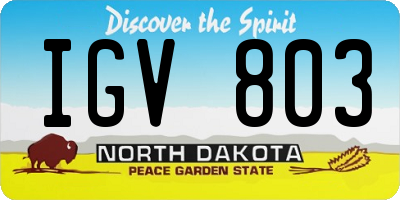 ND license plate IGV803