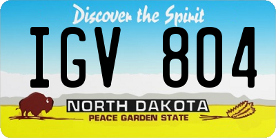 ND license plate IGV804