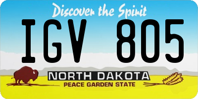 ND license plate IGV805