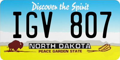 ND license plate IGV807