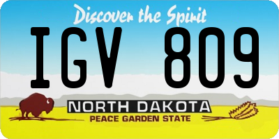 ND license plate IGV809