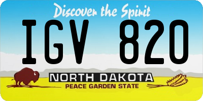 ND license plate IGV820