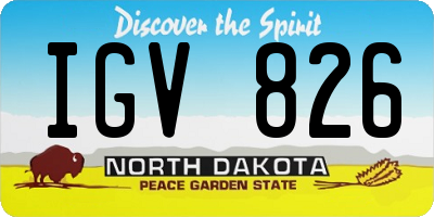 ND license plate IGV826