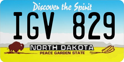 ND license plate IGV829