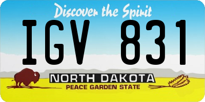 ND license plate IGV831