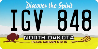 ND license plate IGV848