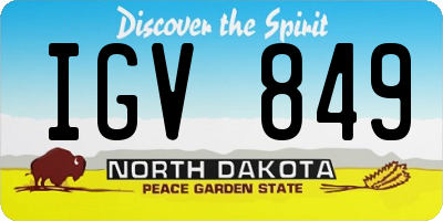 ND license plate IGV849