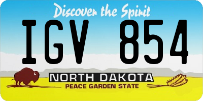 ND license plate IGV854