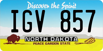 ND license plate IGV857