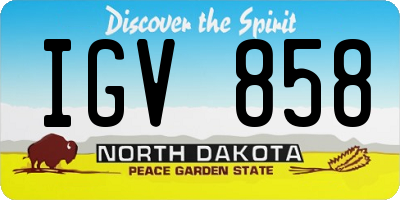ND license plate IGV858
