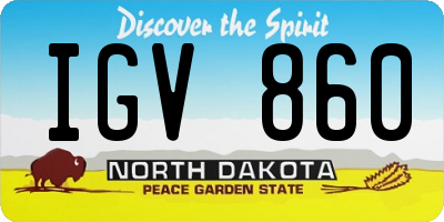 ND license plate IGV860