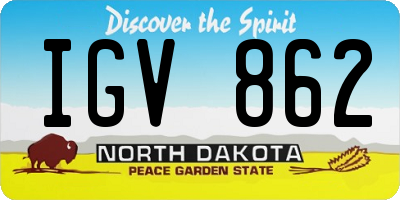 ND license plate IGV862