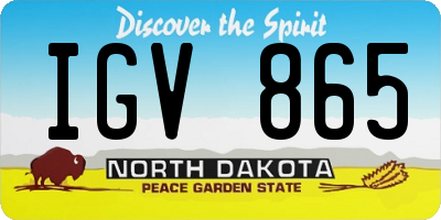 ND license plate IGV865
