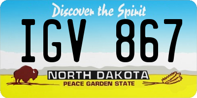 ND license plate IGV867
