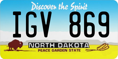 ND license plate IGV869