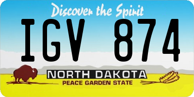 ND license plate IGV874