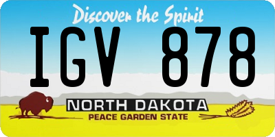 ND license plate IGV878