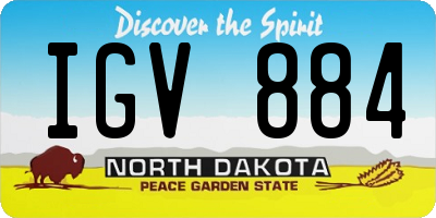ND license plate IGV884