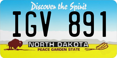 ND license plate IGV891