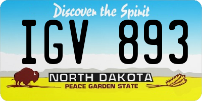 ND license plate IGV893