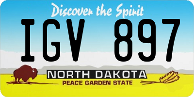 ND license plate IGV897
